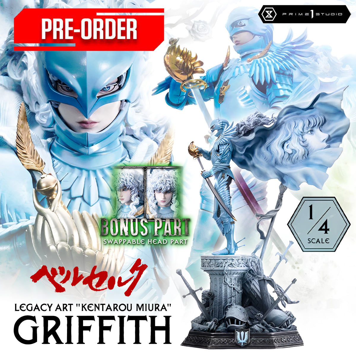 Legacy Art "Kentarou Miura" Berserk Griffith 1/4 Scale