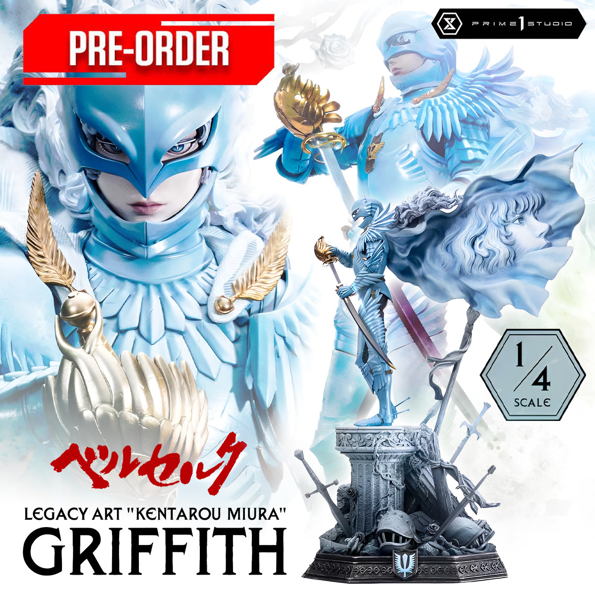 Legacy Art "Kentarou Miura" Berserk Griffith 1/4 Scale