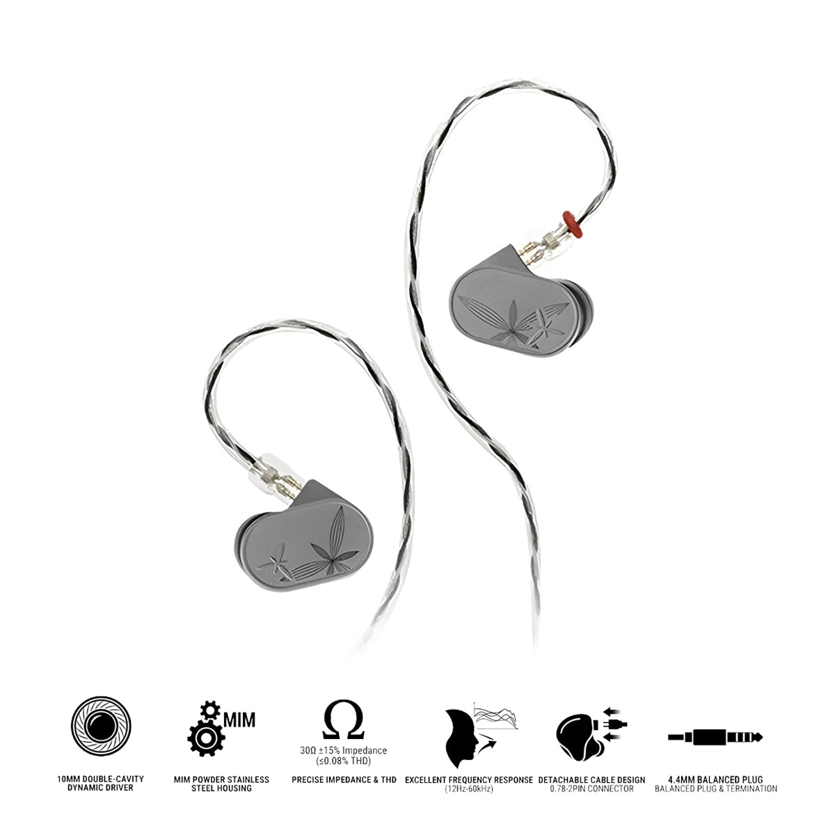 Moondrop LAN II REF HiFi In-ear Earphones with 4.4mm 3.5mm Plug 0.78mm Interchangeable Cable Design