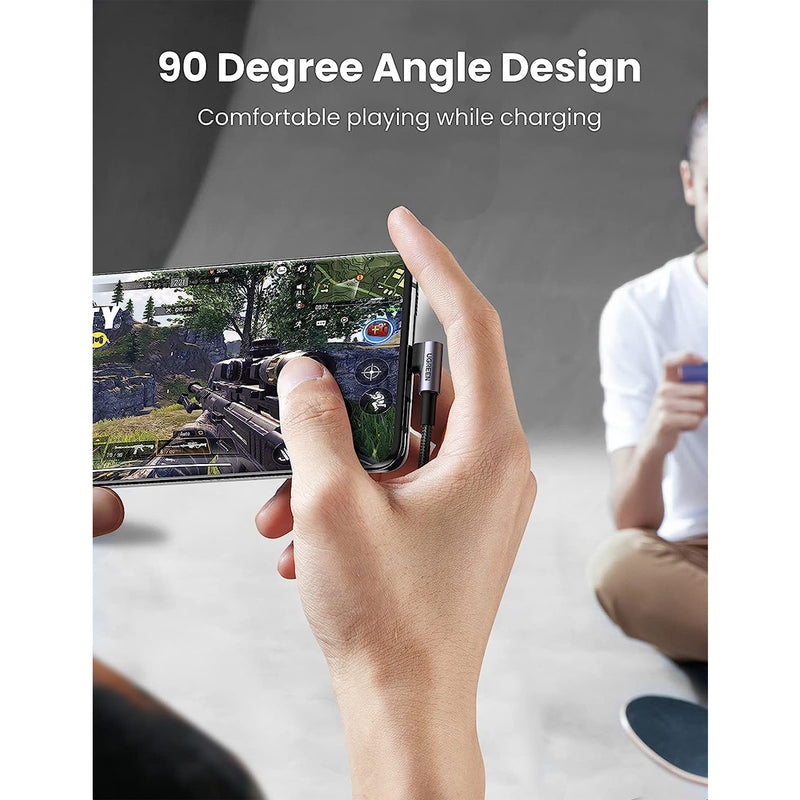 UGreen Right Angle USB-A to USB-C Data Cable - 1M (Space Gray)