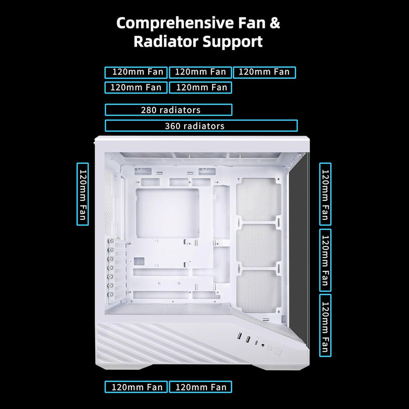 Lian Li V100 Vector ATX Mid-Tower Case (White) (G99.V100W.00)