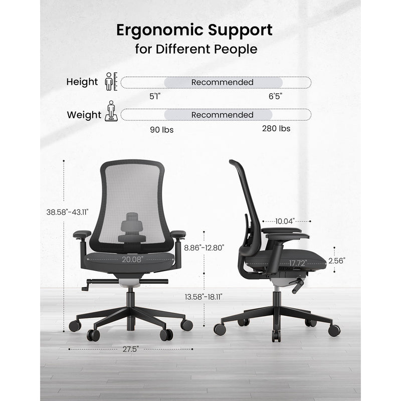 ProtoArc Flexer Mesh Ergonomic Office Chair (Black) (CP016457)