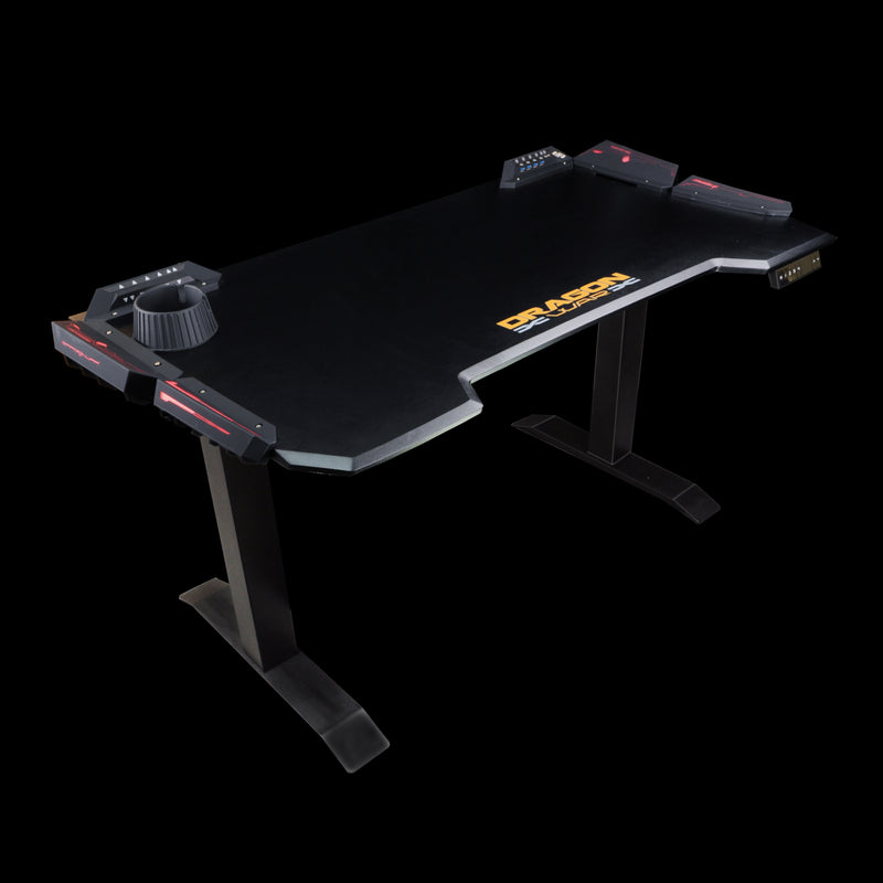 DRAGONWAR HEIGHT ADJUSTABLE RGB LIGHT EFFECT GAMING DESK 3 FOLD (GT-007)