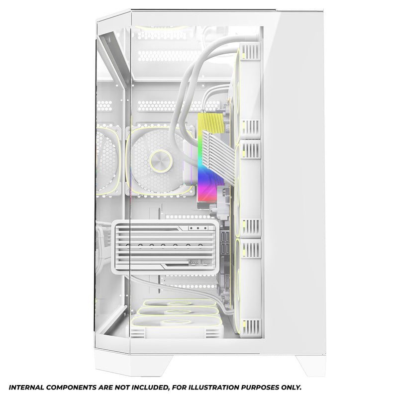 Coolman Zentra Luxe ATX Vision PC Case (Black, White)