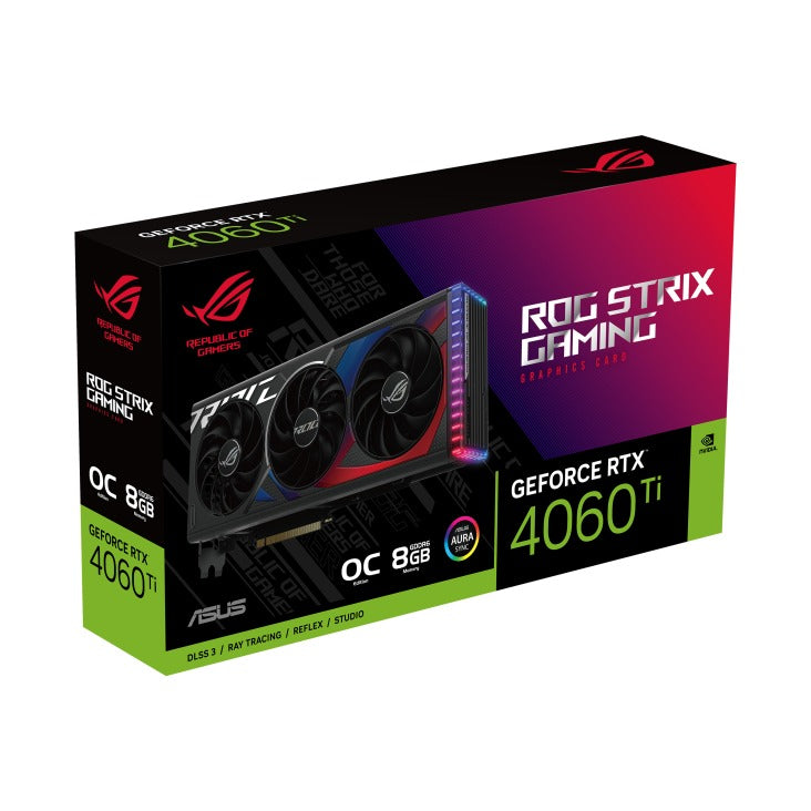Asus ROG Strix GeForce RTX 4060 Ti OC 8GB GDDR6 Gaming Graphics Card