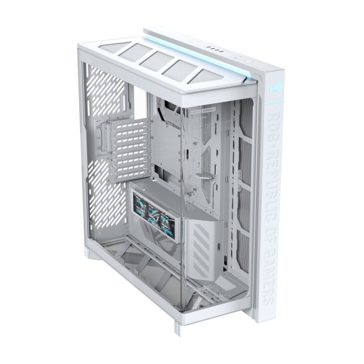 Asus ROG Cronox Panoramic Curved Tempered-Glass Panel Full-Tower PC Case (Black, White Ed.)