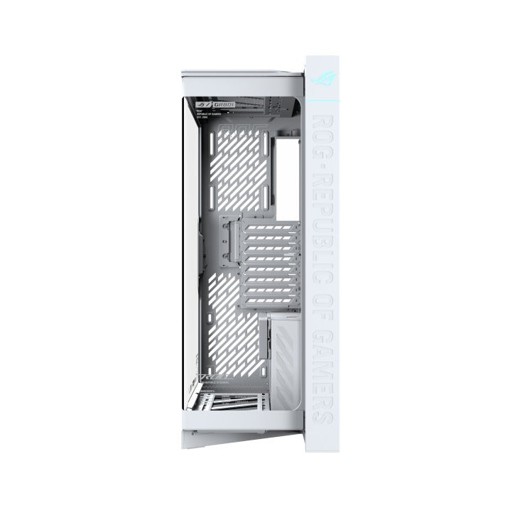 Asus ROG Cronox Panoramic Curved Tempered-Glass Panel Full-Tower PC Case (Black, White Ed.)