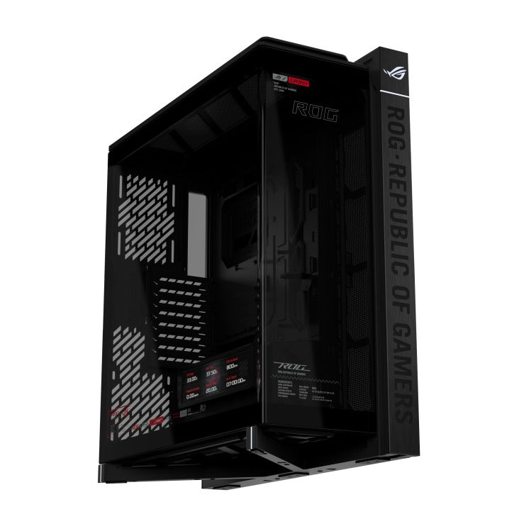 Asus ROG Cronox Panoramic Curved Tempered-Glass Panel Full-Tower PC Case (Black, White Ed.)