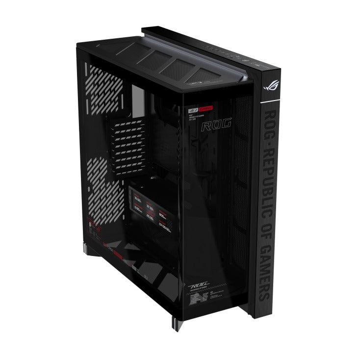 Asus ROG Cronox Panoramic Curved Tempered-Glass Panel Full-Tower PC Case (Black, White Ed.)