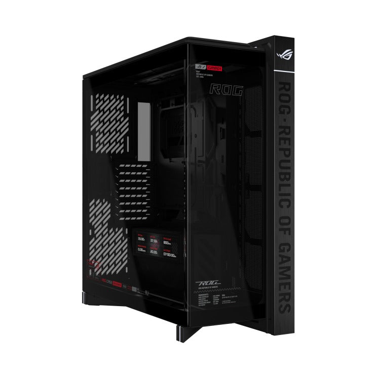 Asus ROG Cronox Panoramic Curved Tempered-Glass Panel Full-Tower PC Case (Black, White Ed.)