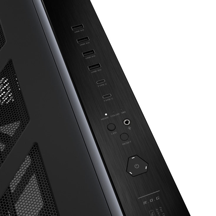 Asus ROG Cronox Panoramic Curved Tempered-Glass Panel Full-Tower PC Case (Black, White Ed.)