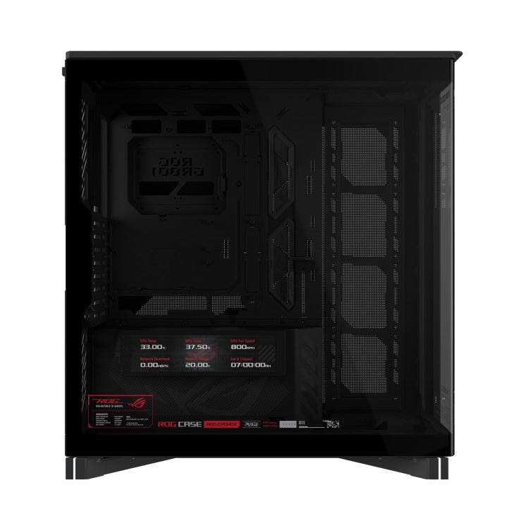 Asus ROG Cronox Panoramic Curved Tempered-Glass Panel Full-Tower PC Case (Black, White Ed.)