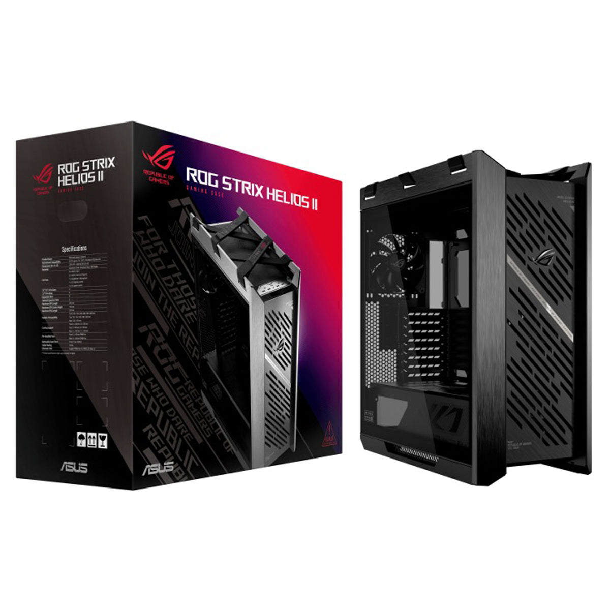 Asus ROG Strix Helios II GX601S EATX Mid-Tower PC Gaming Case with Dual Tempered Glass Side Panels 