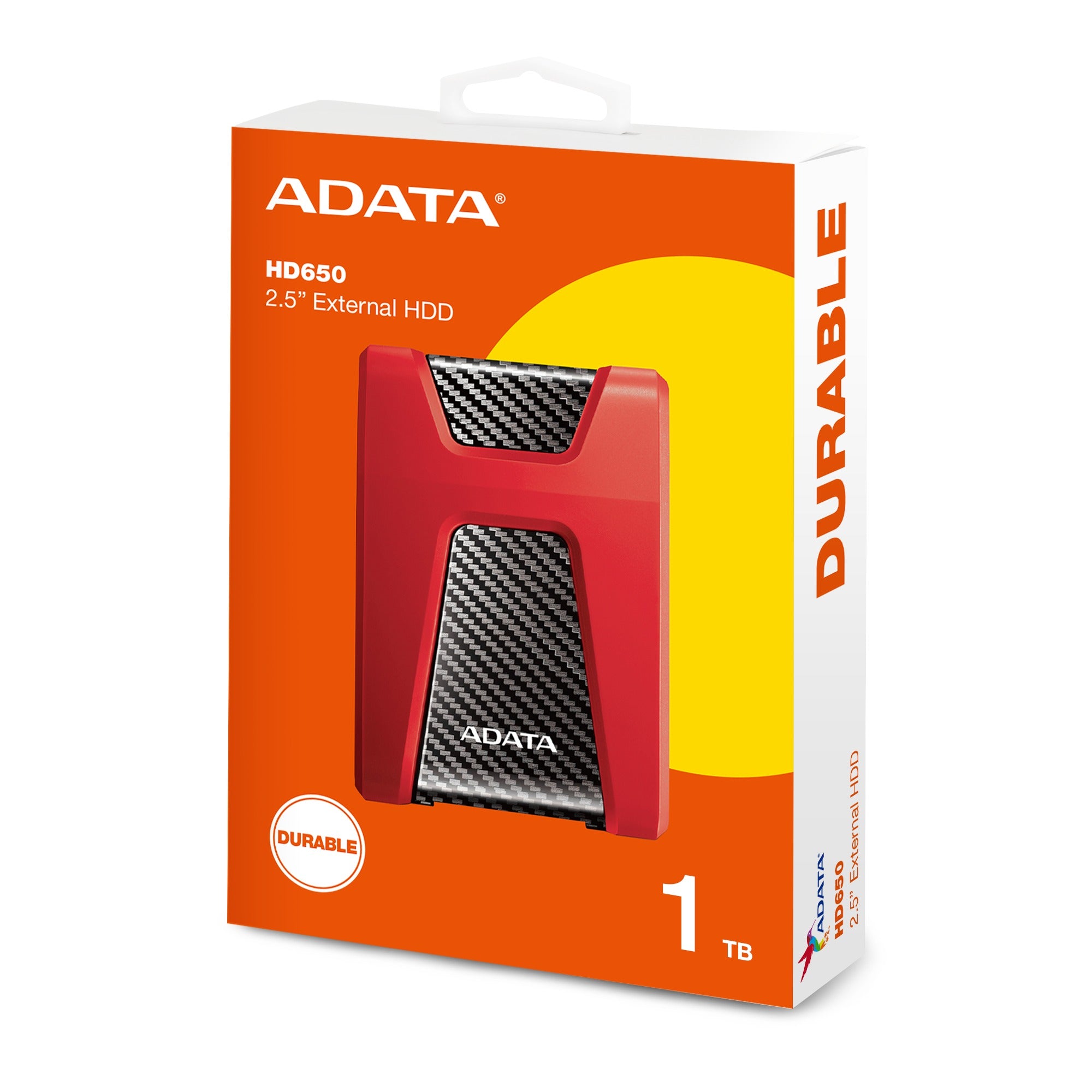 Adata HD650 Durable 2TB 2.5" External Hard Drive (Black, Blue, Red)
