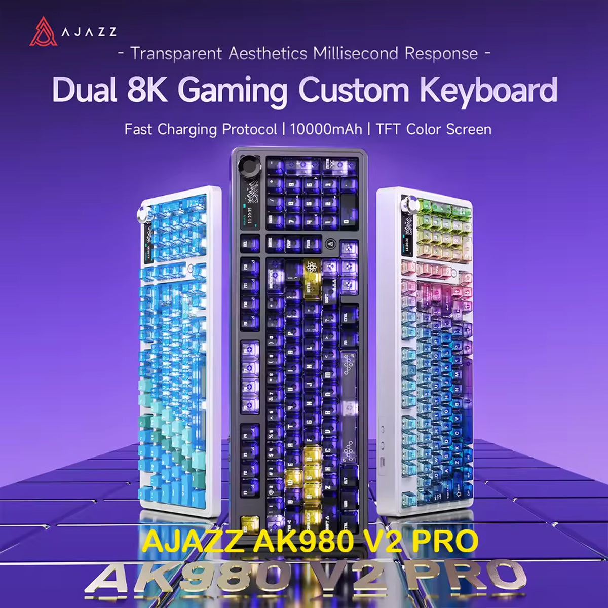 Ajazz AK980 V2 Pro RGB Tri-Mode Mechanical Keyboard 