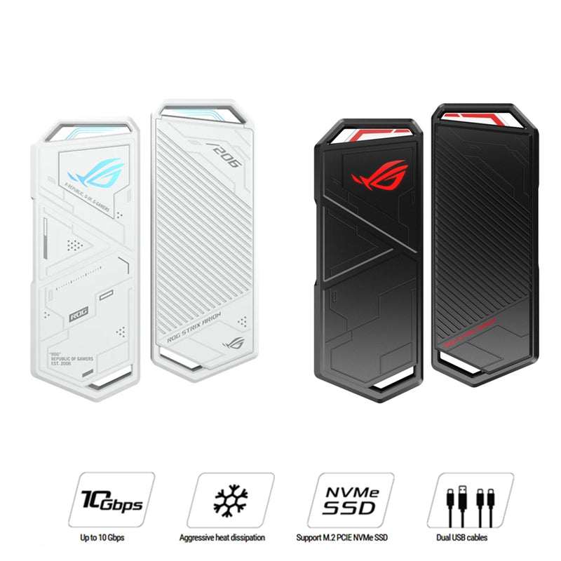 Asus ROG Strix Arion USB 3.2 Gen 2 Type-C M.2 NVMe SSD Enclosure (Moonlight White, Black)