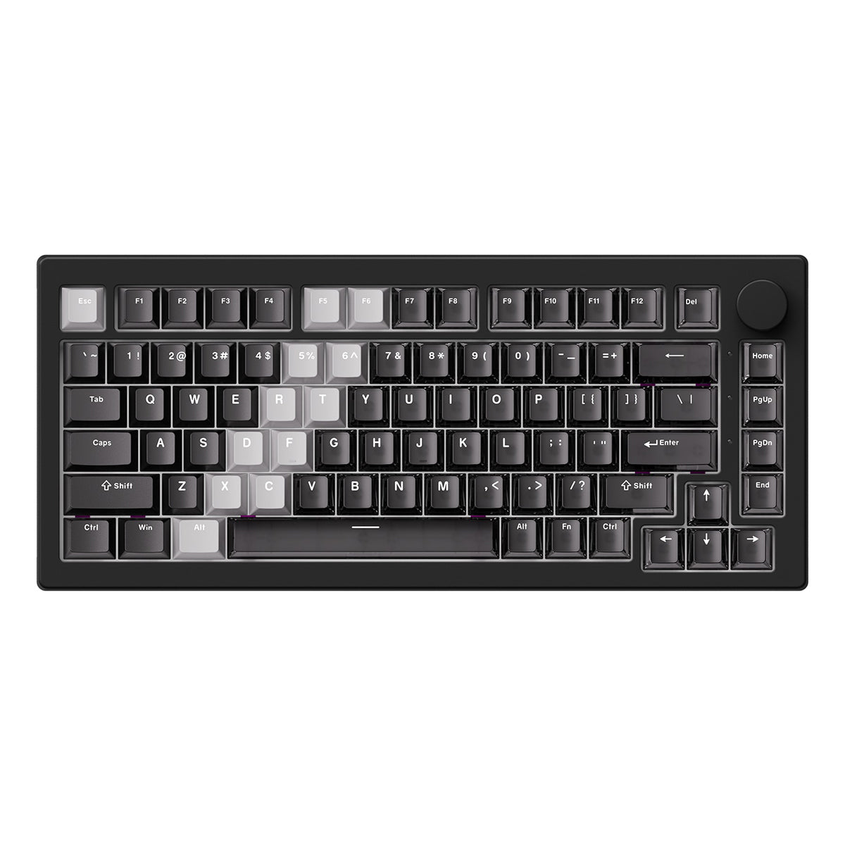 Akko 5075 V3 Wired ARGB Hot-Swappable Magnetic Keyboard (Gradient Hybrid Black Transparent) 