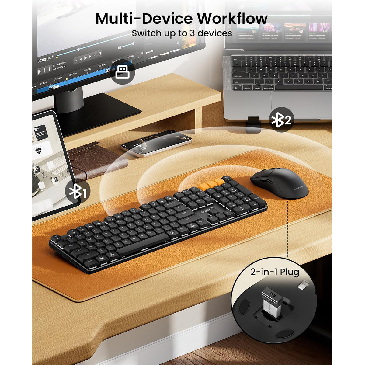 ProtoArc KM310 Mechanical Keyboard and Mouse Combo (Black) (CP016248)