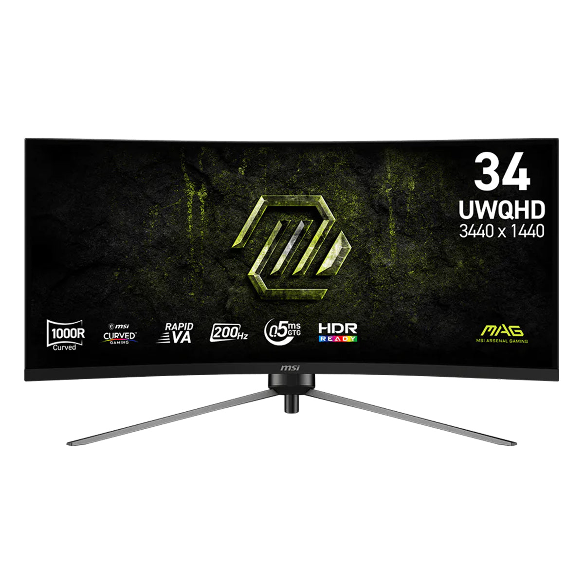 MSI MAG 345CQRF E20 34" UWQHD (3440x1440) 200Hz 0.5ms GTG Rapid VA Curved Gaming Monitor
