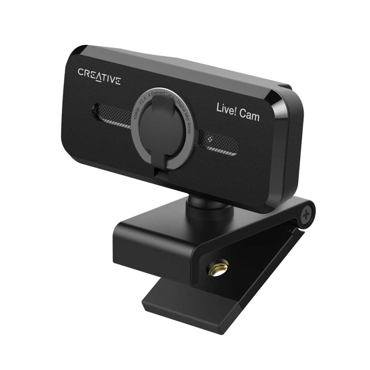Creative Live Cam Sync 1080P V2 FHD Webcam With Auto Mute & Noise Cancellation For Video Calls (Black)