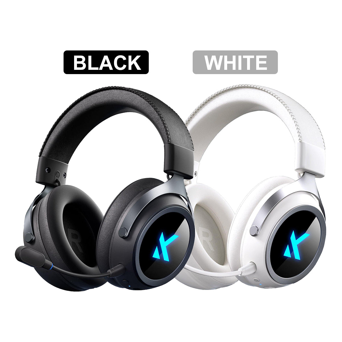 MCHOSE X9 RGB Wireless Gaming Headset (Black, White)