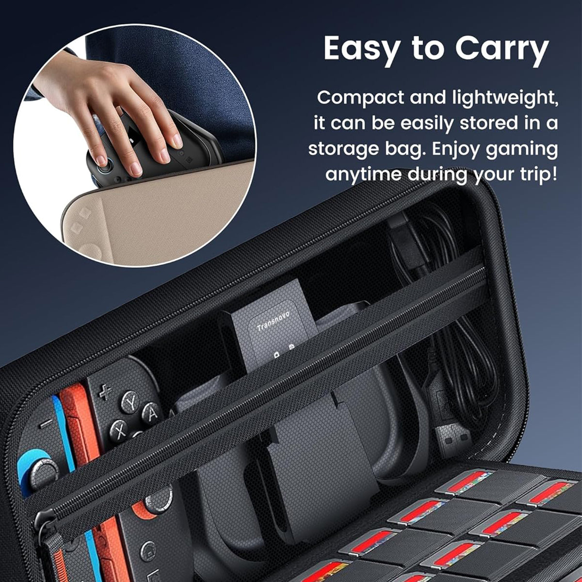 Transnovo 1400mAh Charging Grip for Nintendo Switch 2 (Black) (NS2-CG08)
