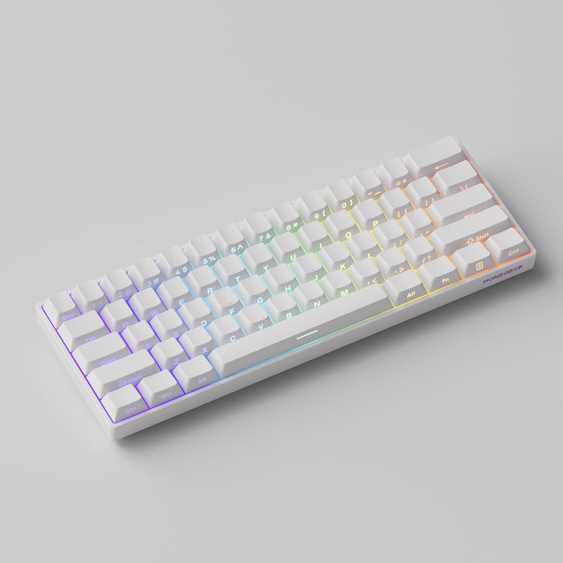 MonsGeek FUN60 Pro SP Shine-Through White Multi-Mode RGB Mechanical Keyboard 