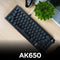 Ajazz AK650 White Backlit Wired 66-Key Gasket-Mounted Hot-Swappable Mechanical Keyboard (Black)