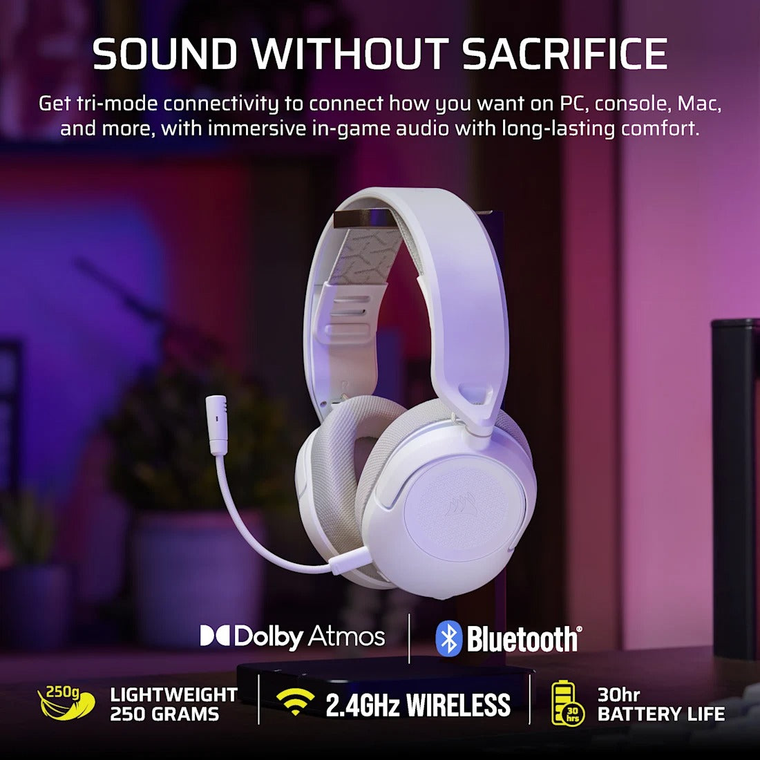 Corsair HS35 v3 Wireless Gaming Headset (White) (CA-9011402-WW)
