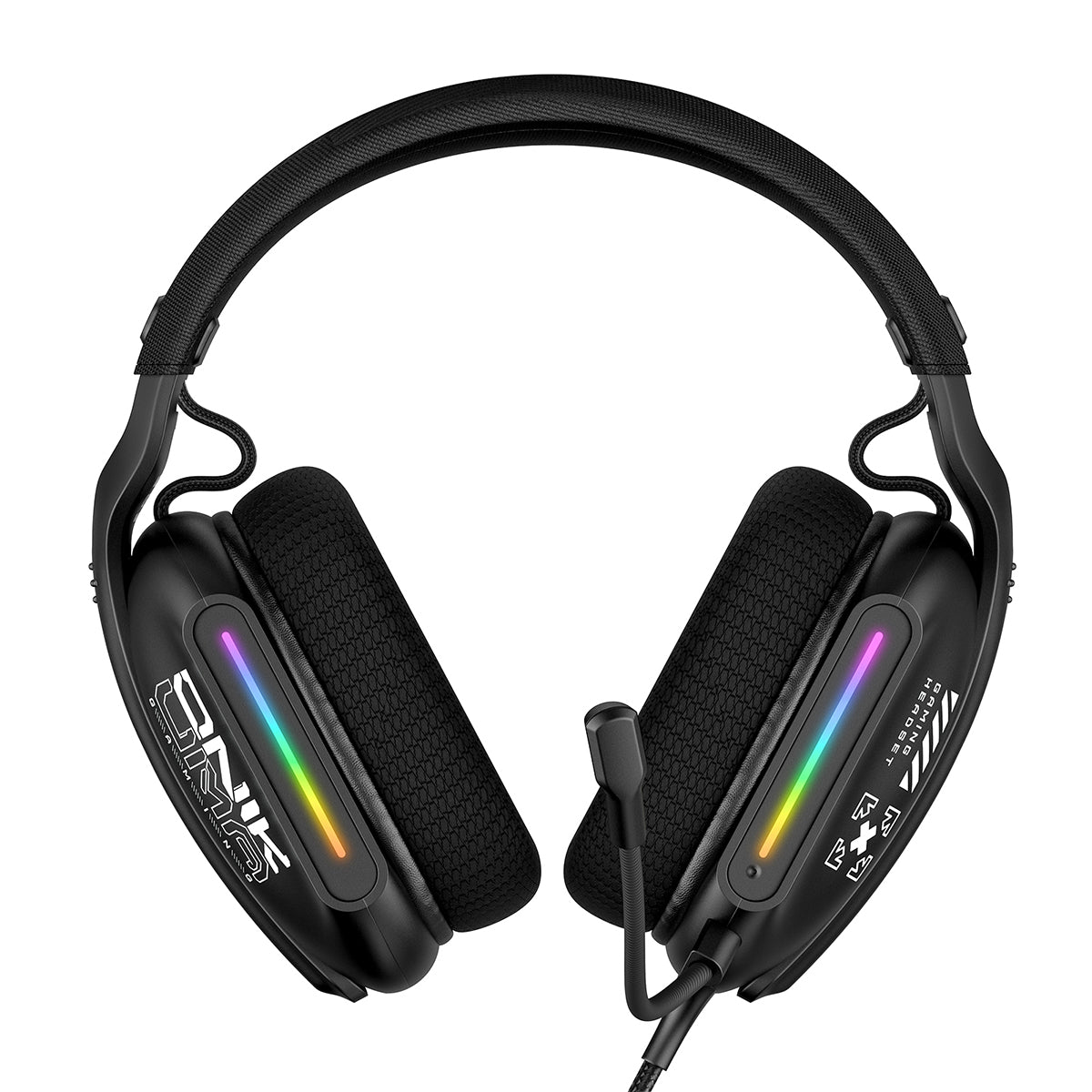 Onikuma X12 RGB Wired Gaming Headset with Noise Cancelling Microphone (Black)
