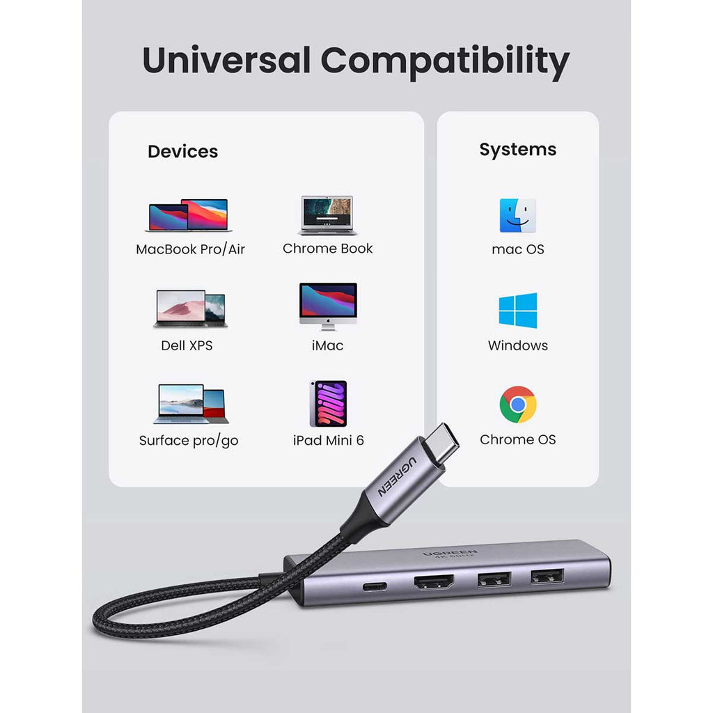 Multi Function Adapter UGreen USB-C 6-In-1 Multifunction Adapter (CM498/15852)