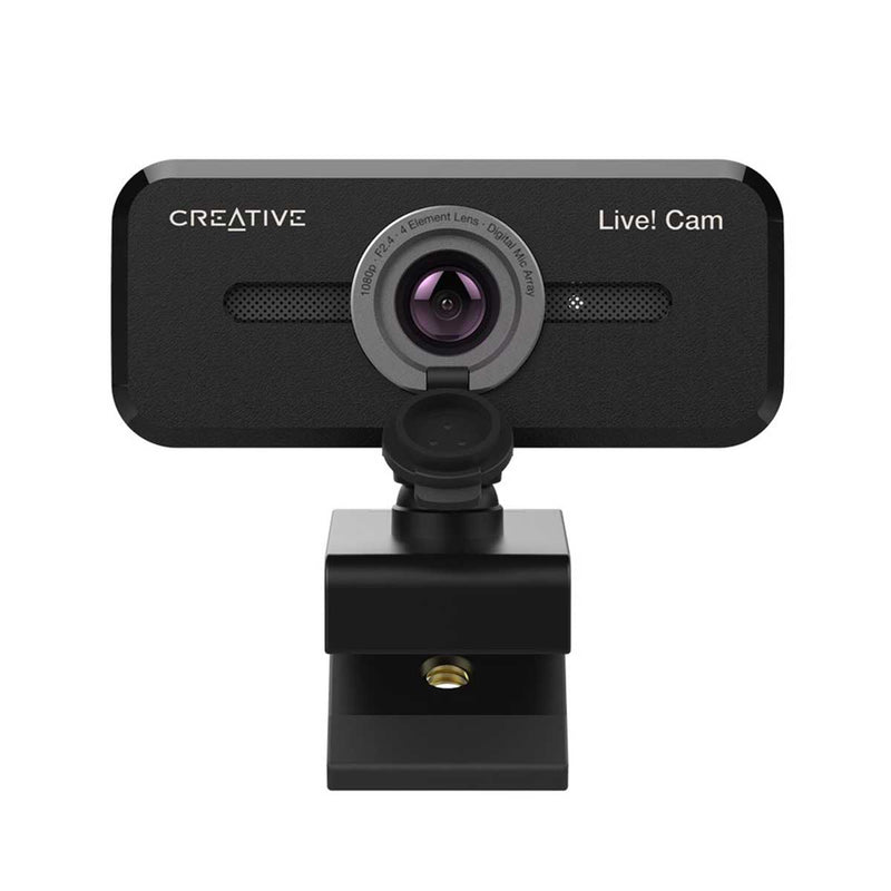 Creative Live Cam Sync 1080P V2 FHD Webcam With Auto Mute & Noise Cancellation For Video Calls (Black)
