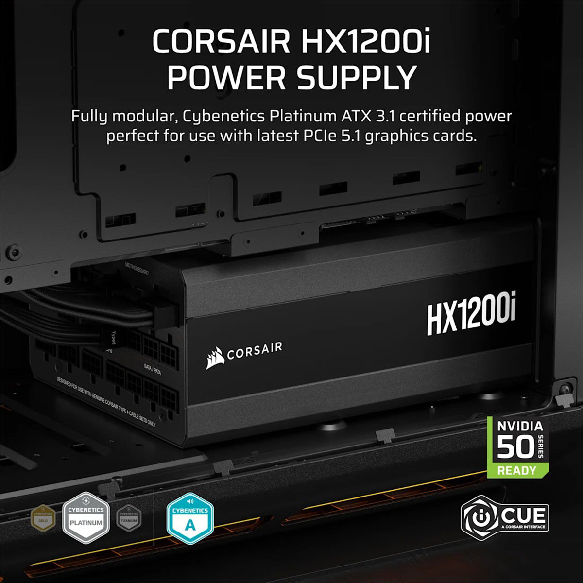 Corsair HXI Series HX1500i 1500W ATX Cybentics Platinum Ultra-Low Noise Fully Modular Power Supply (CP-9020309-NA)