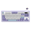 Ajazz AK870 RGB Tri-Mode 87-Keys TKL Gasket-mounted Hot Swappable Mechanical Keyboard with 1.14" TFT Display Screen & Knob (Purple/White/Blue) (Hyacinth Switch)