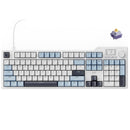 Ajazz AK35I V3 RGB Wired 100% 104-Keys Gasket-mounted Hot Swappable Mechanical Keyboard (Blue/White/Blue) (Sea Salt Switch, Hyacinth Switch)