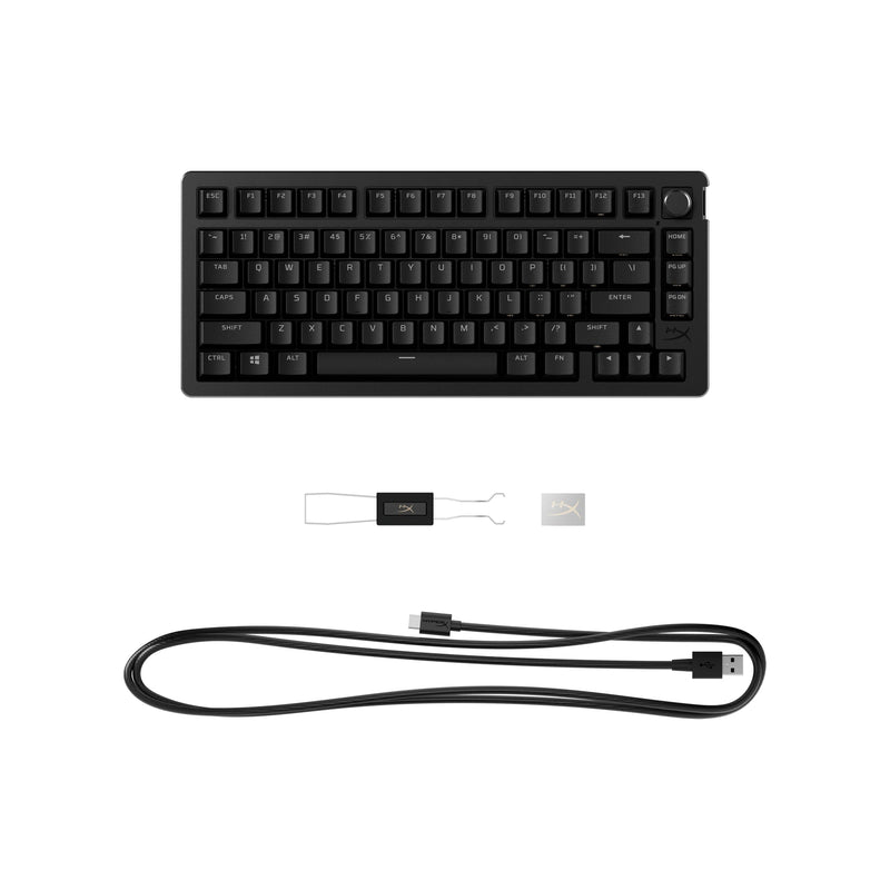 Hyper R4 HyperX Alloy Rise 75 RGB Mechanical Gaming Keyboard Black (Red Linear ...
