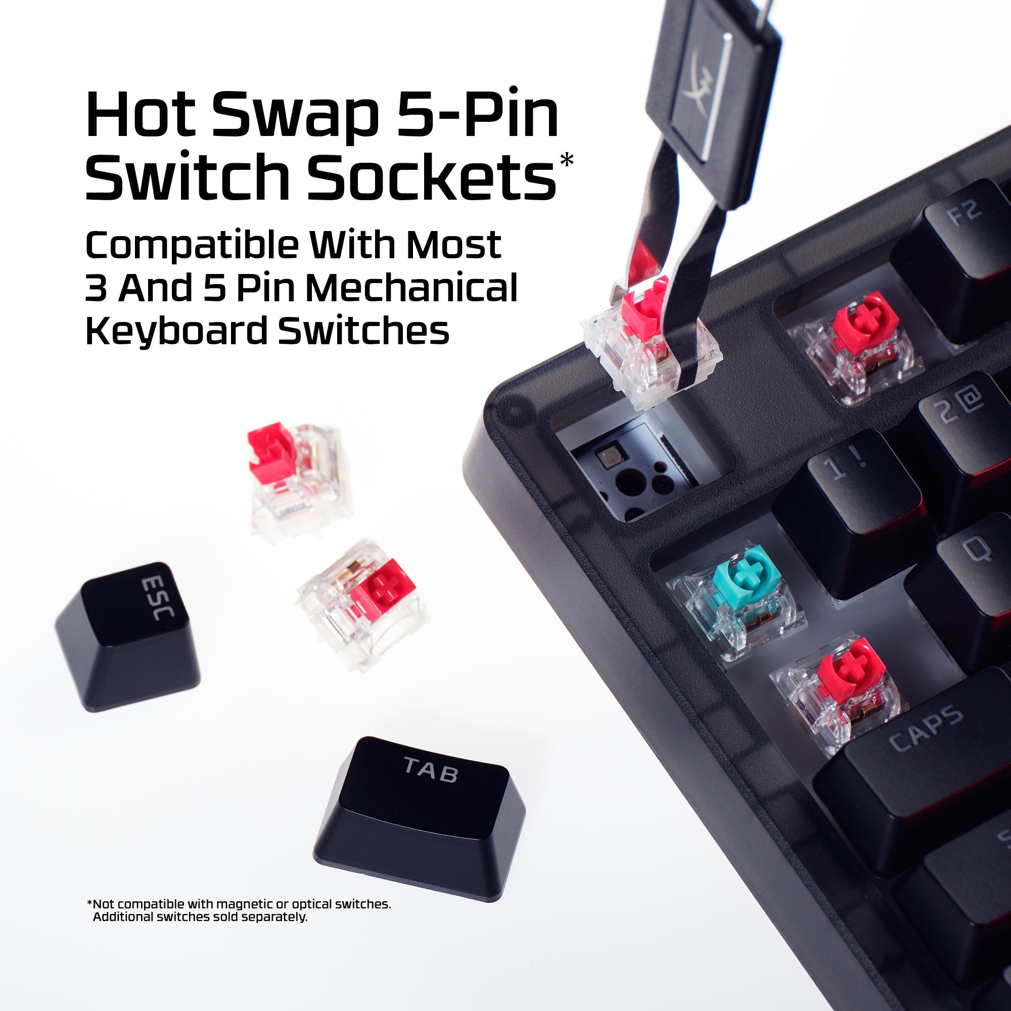 HyperX Origins 2 1800 RGB Swappable Housing Wired Mechanical Gaming Keyboard (Black)