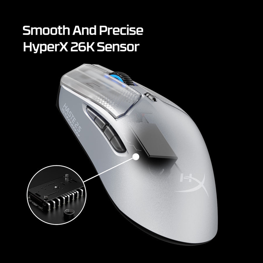 HyperX Pulsefire Haste 2 S Wireless Gaming Mouse for PC/PS5/Xbox Series X/S (Silver, Navy) (9B002AA, 9B001AA)