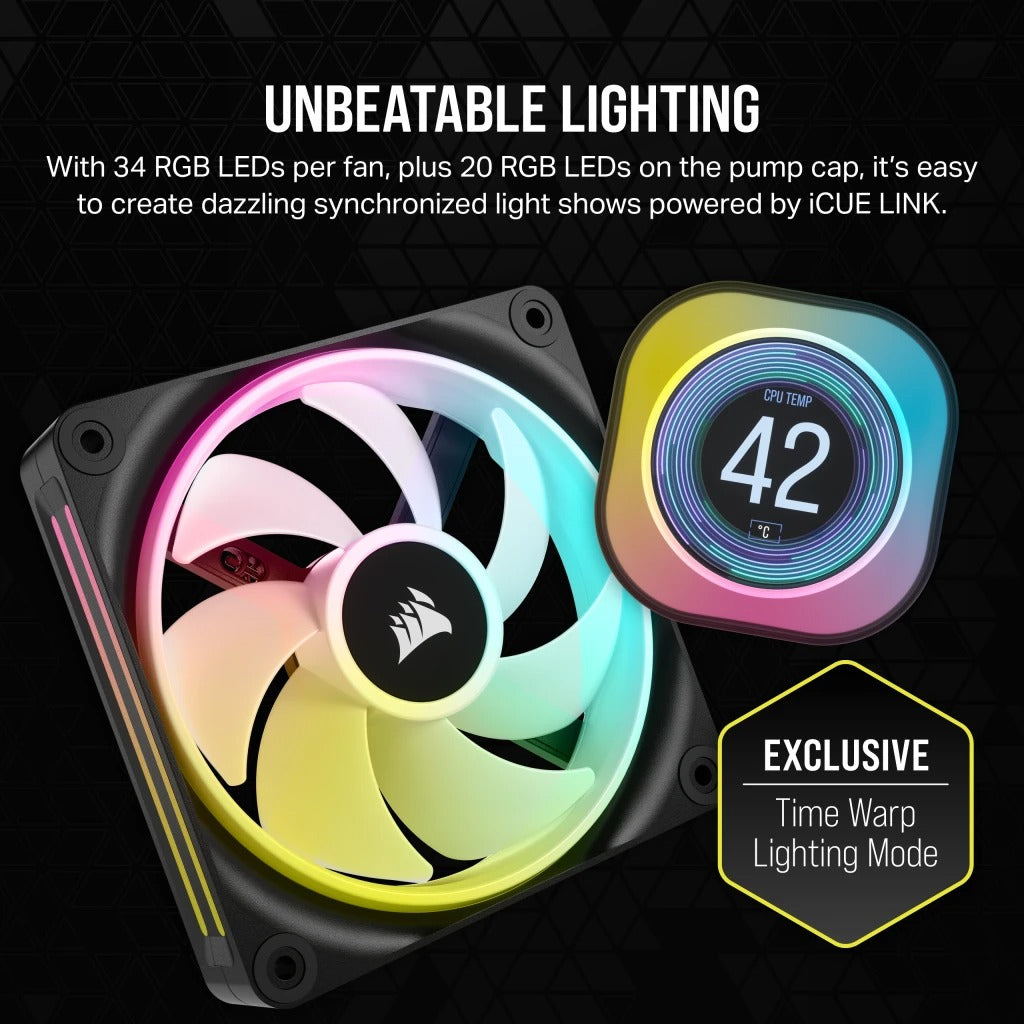 Corsair iCUE Link H150I RGB 360MM LCD AIO Liquid CPU Cooler