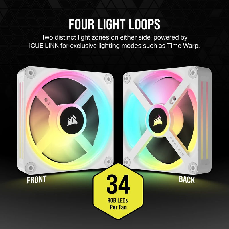 Corsair iCUE Link QX120 RGB 120mm PWM PC Fans Starter Kit With iCUE Link System Hub (Triple Pack)