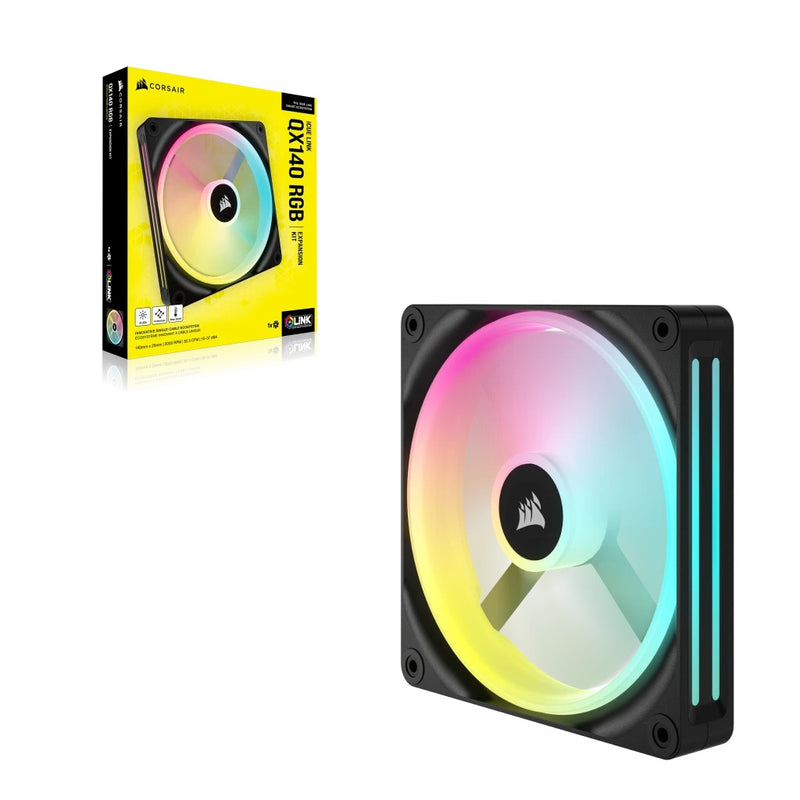 Corsair iCUE Link QX140 RGB 140mm PWM PC Fan Expansion Kit (Black) (Single Pack)