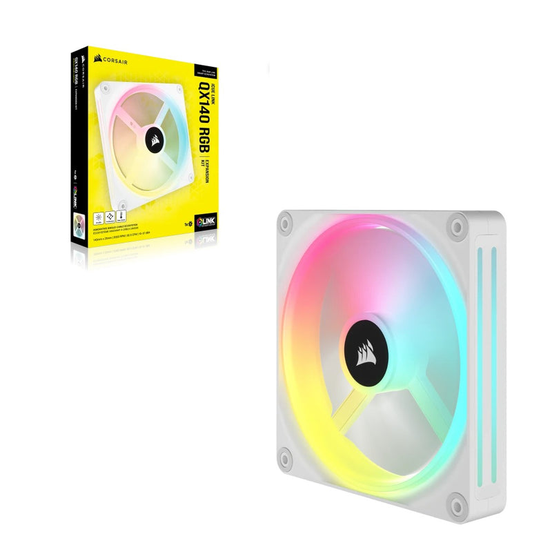 Corsair iCUE Link QX140 RGB 140mm PWM PC Fan Expansion Kit (White) (Single Pack)