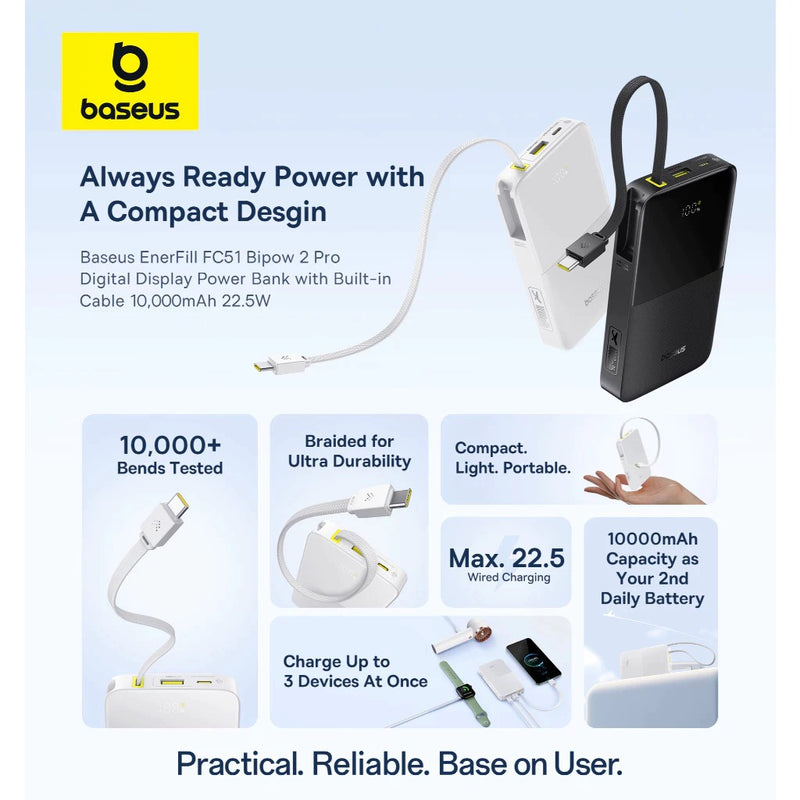 Baseus EnerFill FC51 Bipow 2 Pro Digital Display Power Bank