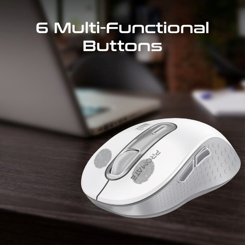 Promate Dual Mode Wireless Optical Mouse (White) | DataBlitz