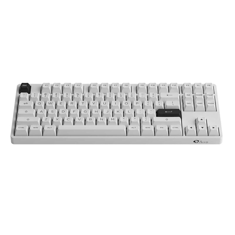 Akko 5087S VIA RGB Hot-Swappable Mechanical Keyboard Black on White (Gateron Orange-Lubed)