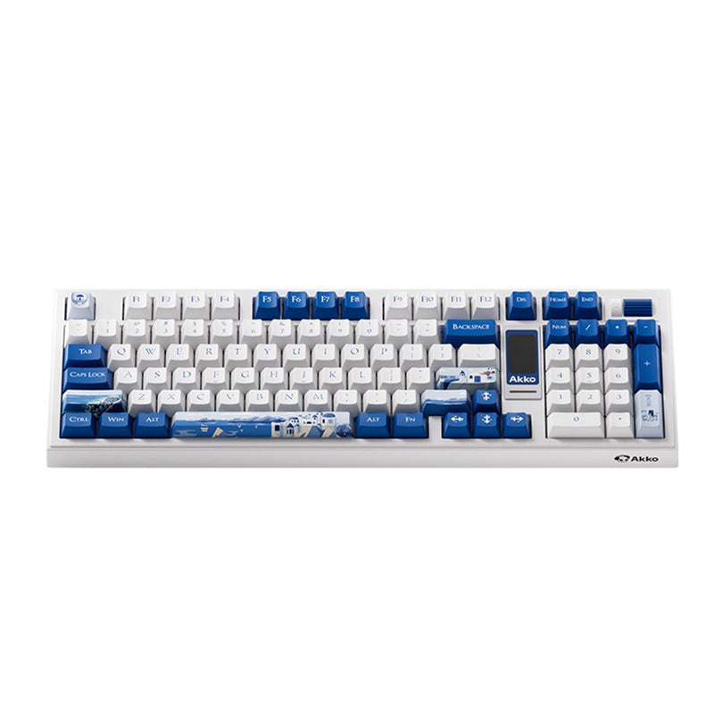 Akko 5098B Santorini Multi-Mode RGB Hot-Swappable Mechanical Keyboard with 1.47" LCD Screen (Akko V3 Piano Pro Switch)