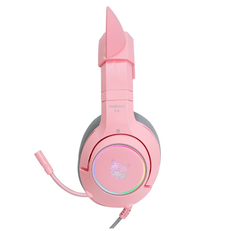 Onikuma K9 7.1 Version Surround Sound RGB Stereo Gaming Headset (Pink)