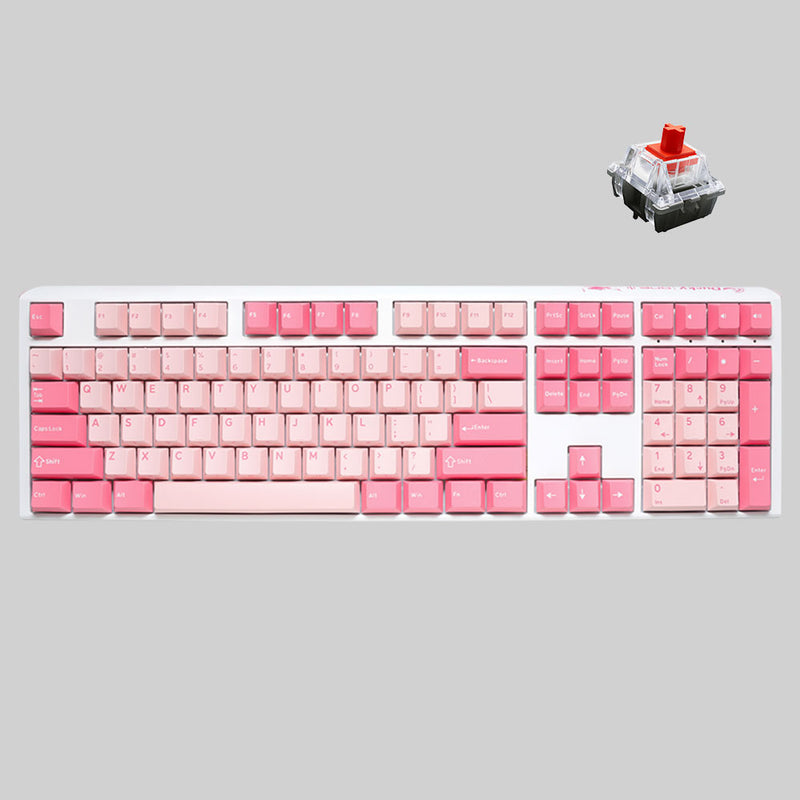 Ducky One 3 Gossamer Pink Hotswap Double Shot PBT Mechanical Keyboard (Cherry RGB Red) (DKON2108-RUSPDGOWWPC2)