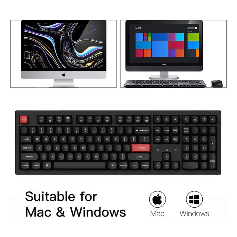 Keychron K10 Pro QMK/VIA Fully-Assembled White Backlit Full Size Wireless Mechanical Keyboard Black