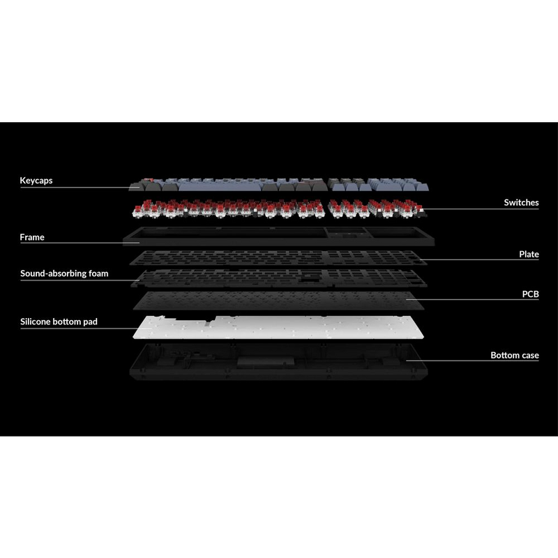 Keychron K10 Pro QMK/VIA Fully-Assembled RGB Backlit Full Size Wireless Mechanical Keyboard (Black)